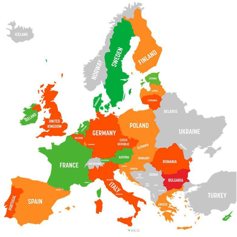 Mappa dei pericoli per l'Europa